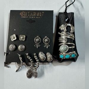 Ring size;7 & 8-Shyanne Silver and Turquoise Jewelry Set